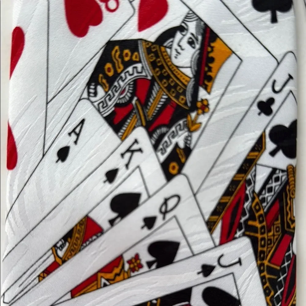 KEITH DANIELS Mens Poker Casino Black Jack Playing Cards Gambling Design Necktie